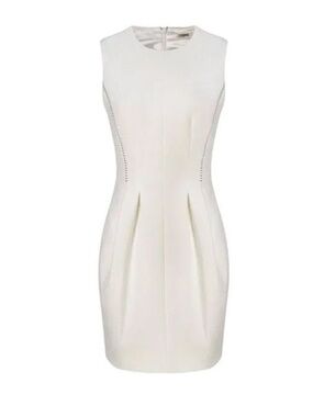 NWT L’AGENCE Alexandra Ivory Pleated Mini Dress Size 2 Sleeveless Sheath $495